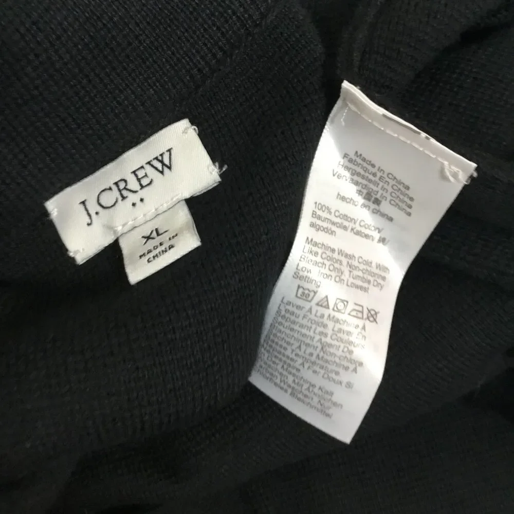 J Crew black cotton blazer cardigan pockets business casual closet staple XL